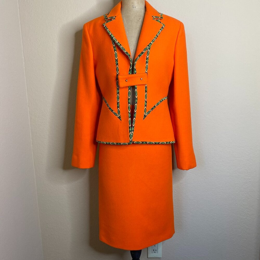 vintage gianni versace couture 2 piece skirt suit set 2002 f/w runway